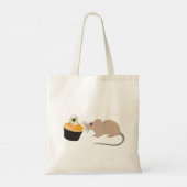 Cute Mouse Eating Halloween Eyeball Cupcake Tote Bag (Achterkant)