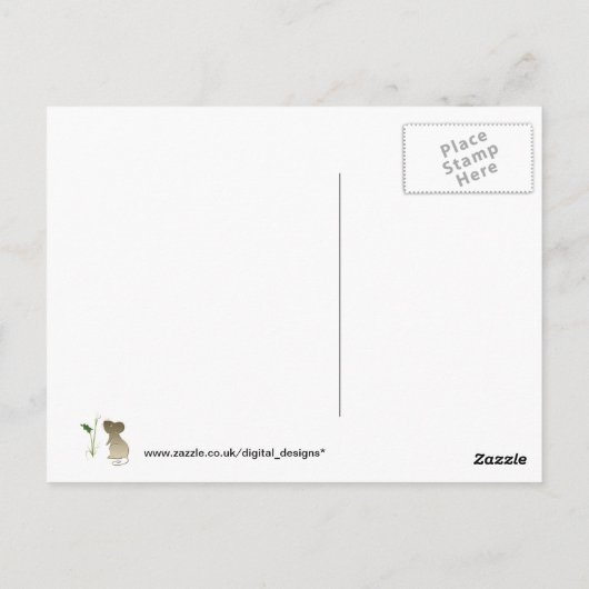 Cute Mouse en Calla Lily Briefkaart (Achterkant)