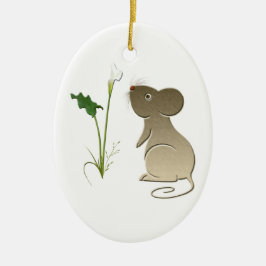 Cute Mouse en Calla lily Ornament