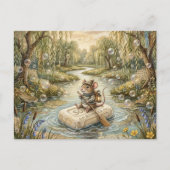 Cute Mouse Floating Down River on Soap Briefkaart (Voorkant)