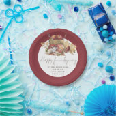 Cute Mouse Handwriting Happy Friendsgiving Papieren Bordje (Feest)