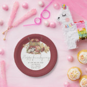 Cute Mouse Handwriting Happy Friendsgiving Papieren Bordje (Feest)