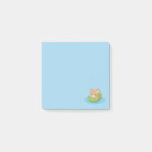 Cute Mouse in a Leaf Boat Blue Post-it® Notes (Voorkant)