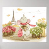 Cute mouse in Parijs Poster (Voorkant)