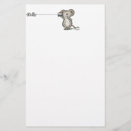 Cute Mouse met een mobiele telefoon via Send2Smile Briefpapier