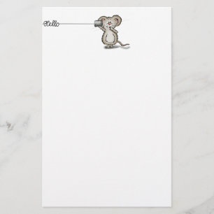 Cute Mouse met een mobiele telefoon via Send2Smile Briefpapier