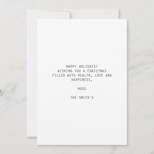 Cute Mouse Musician Message Merry Christmas Feestdagenkaart (Achterkant)