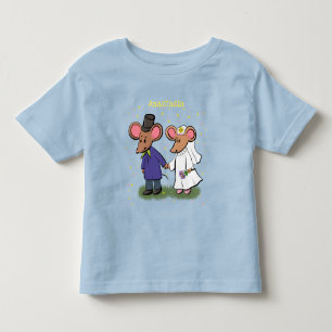 Cute mouse-paar cartoon illustratie kinder shirts