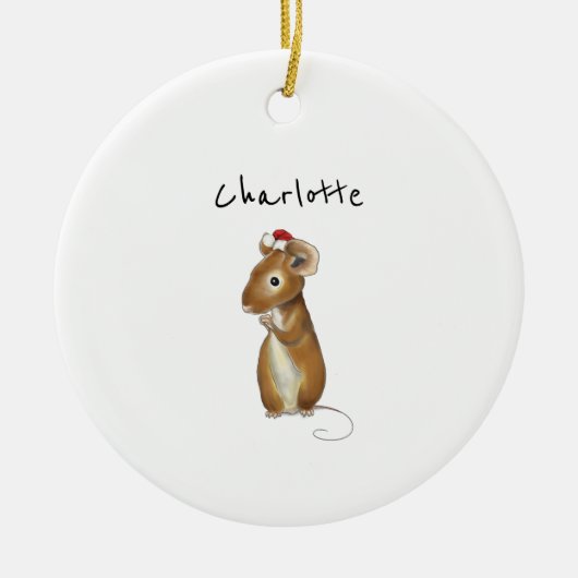 Cute Mouse - persoonlijke kerststop Keramisch Ornament (Voorkant)