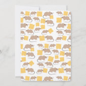 Cute Mouse Rodent Eating Cheese Birthday Kaart (Achterkant)