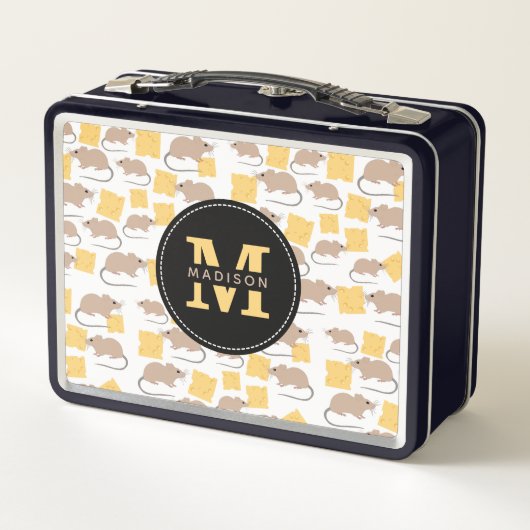 Cute Mouse Rodent Eating Cheese Pattern (Achterkant)