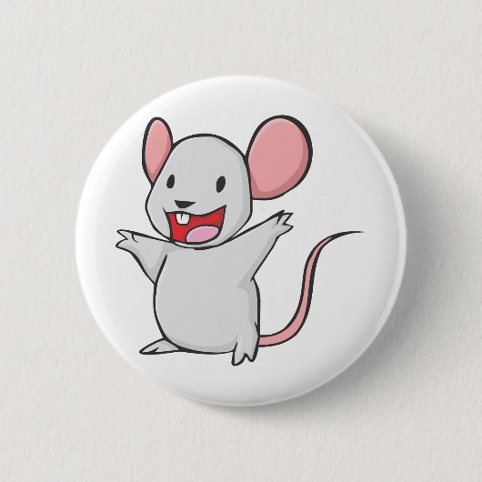 Cute Mouse Ronde Button 5,7 Cm (Voorkant)