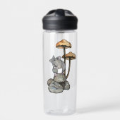 Cute Mouse Standing on Rocks, with Mushrooms Waterfles (Voorkant)