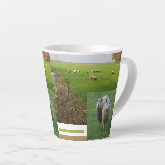 Cute Mouton Collage Latte Mug (Angle droit)