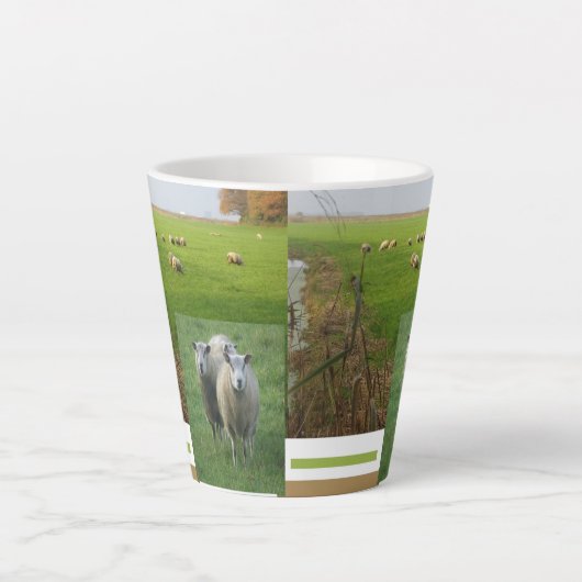 Cute Mouton Collage Latte Mug (Devant)