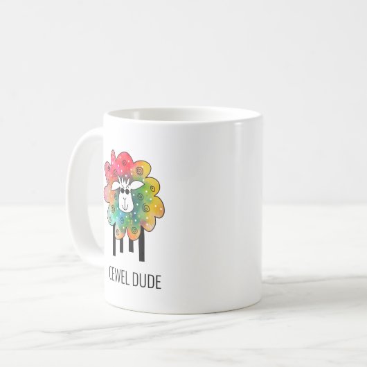 Cute Mouton Pun Cewing Mur Mug (Devant gauche)