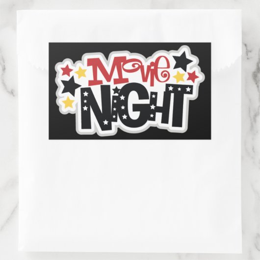 Cute Movie night words sticker (Tas)