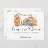 Cute Moving Announcement Pumpkin House Briefkaart (Voorkant / Achterkant)