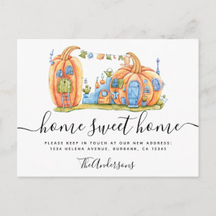 Cute Moving Announcement Pumpkin House Briefkaart