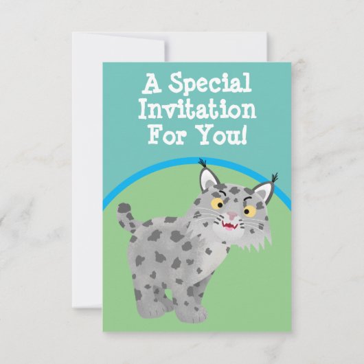 Cute moyenne lynx lynx lynx invitation (Dos)