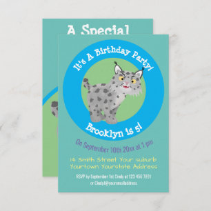 Cute moyenne lynx lynx lynx invitation