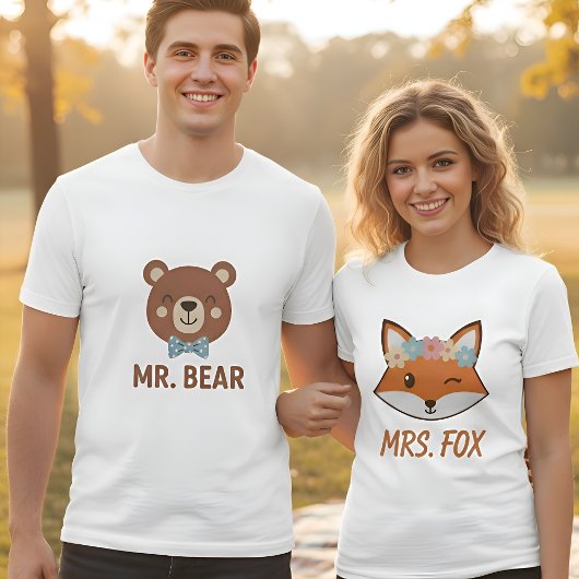 Cute Mr. Bear Men's Matching Couple T-shirt