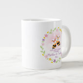 Cute Mr en Mrs Honey Bee First Kerstkeepslag Grote Koffiekop (Voorkant rechts)