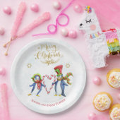 Cute Mr en Mrs Penguins Merry-kerstscript Papieren Bordje (Feest)