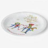 Cute Mr en Mrs Penguins Merry-kerstscript Papieren Bordje (Gekanteld)