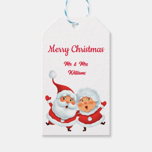 Cute mr. santa claus Gift Label Cadeaulabel (Voorkant)