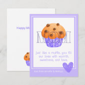 Cute Muffin Love & Sweetness Carte de fête des mèr (Devant / Derrière)