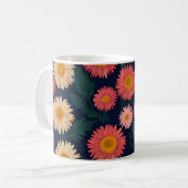 Cute Mug avec Motif de marguerite sur un bleu prof (Devant gauche)