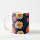 Cute Mug avec Motif de marguerite sur un bleu prof (Gauche)