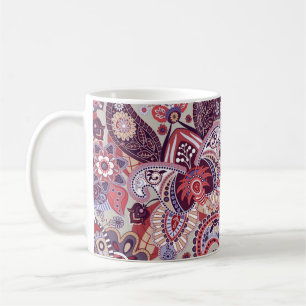Cute Multi-Color Paisley Floral Pattern Koffiemok