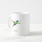 Cute multicolored hummingbird & calligraphy koffiemok (Voorkant links)