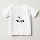 Cute Mum & Dad Heart – Custom Name Baby T-Shirt (Devant)