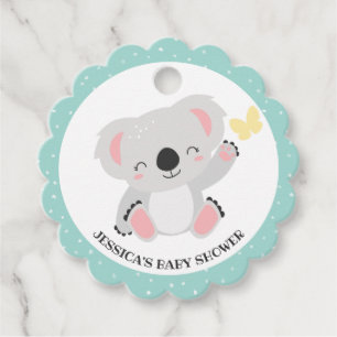 Cute Mum en Baby Koala Top Koality Baby shower Bedankjes Labels