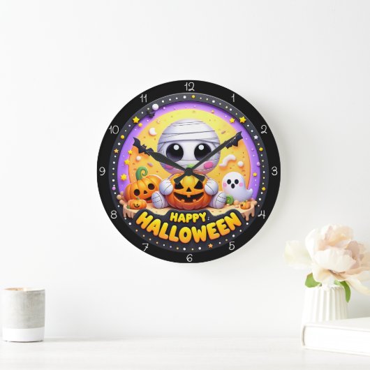 Cute Mummy Happy Halloween  Grote Klok (Huis)