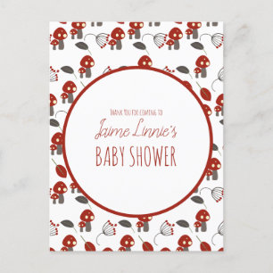 Cute Mushroom Baby shower Garden Forest Hartelijk  Briefkaart