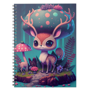 Cute Mushroom Deer Fantasy Art Notitieboek
