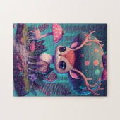 Cute Mushroom Deer Fantasy Art Puzzle Legpuzzel (Horizontaal)