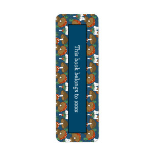 Cute Mushroom Doodle Livre Design Étiquette