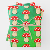 Cute Mushroom Drawing Pattern Inpakpapier Vel (In situ)