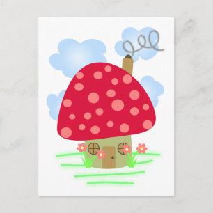 Cute Mushroom House Briefkaart
