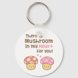 Cute Mushroom in mijn hart voor je zoete liefde Sleutelhanger