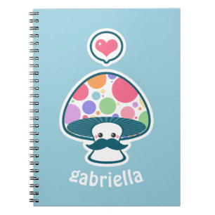 Cute Mushroom met Mustache Notitieboek