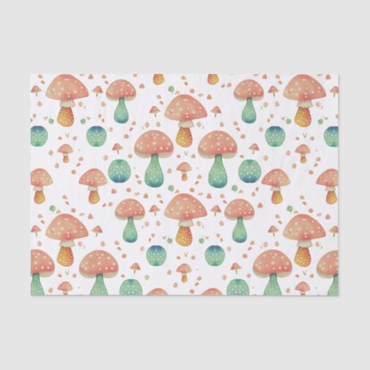 Cute Mushroom Patroon Tissuepapier (Voorkant)