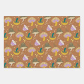 Cute Mushroom Pattern Autumn Gold Glitter Inpakpapier Vel (Voorkant 3)