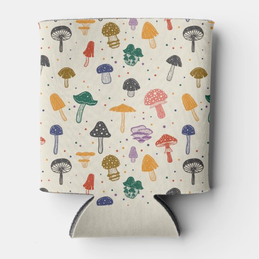 Cute Mushroom Pattern Modern Trendy Style Blikjeskoeler (Voorkant)
