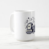 Cute Music Lover – Fun Cartoon Coffee Mug (Devant gauche)
